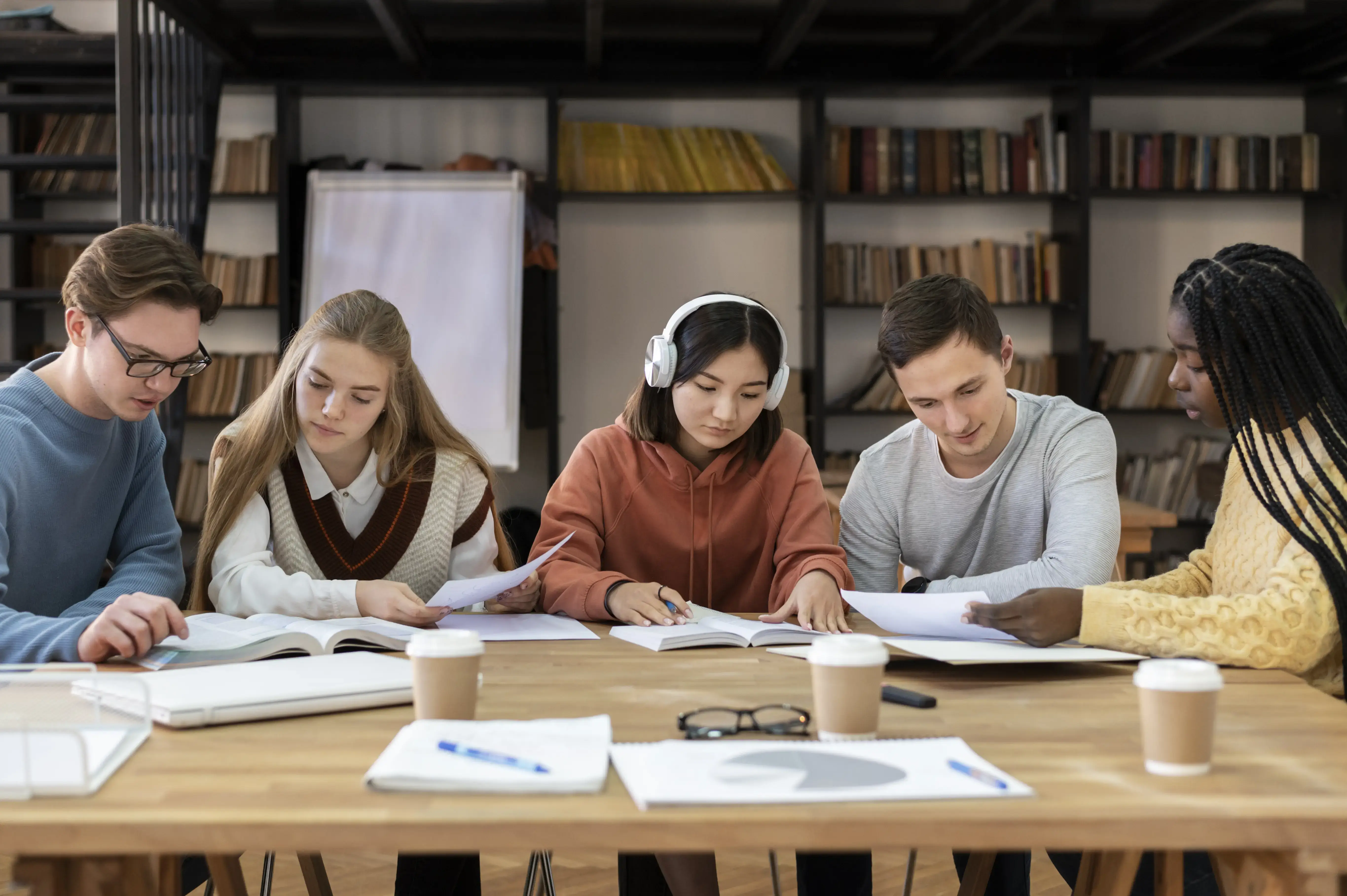 Students practicing IELTS speaking
